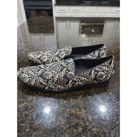 Giorgio Brutini Loafer Shoes Mens Size 11M Black Paisley Print Round Toe Slip On - Picture 10 of 11